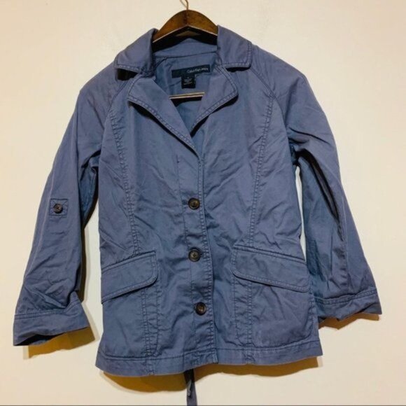 Calvin Klein Jeans Women's Button Front Tie Waist  Pockets Jacket Blazer Medium - Picture 5 of 8